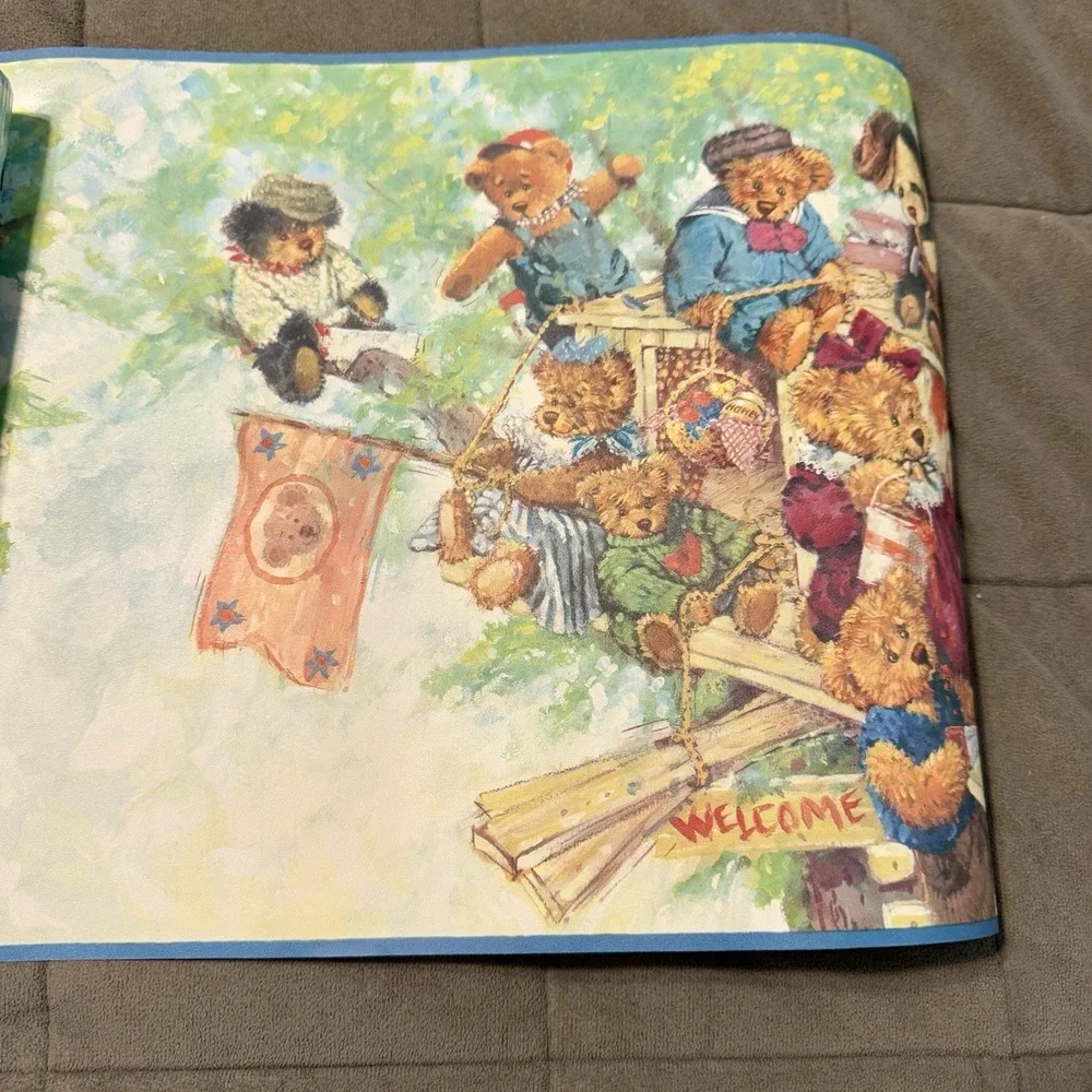 Vintage Teddy Bear Treehouse Wall Border‎ Lot 5yd + 39in Partial International